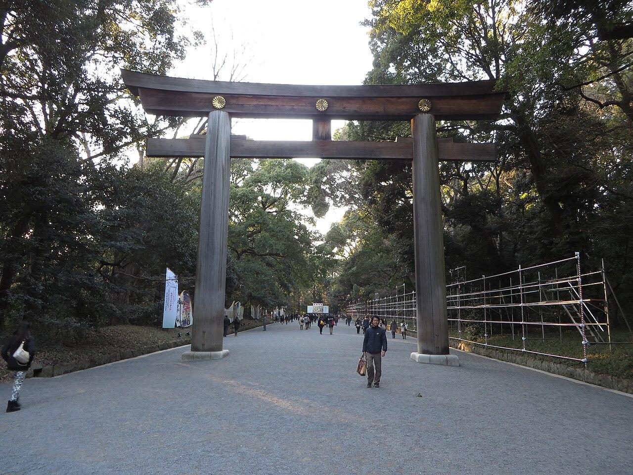 The large torii at Meiji Jingu in Tokyo