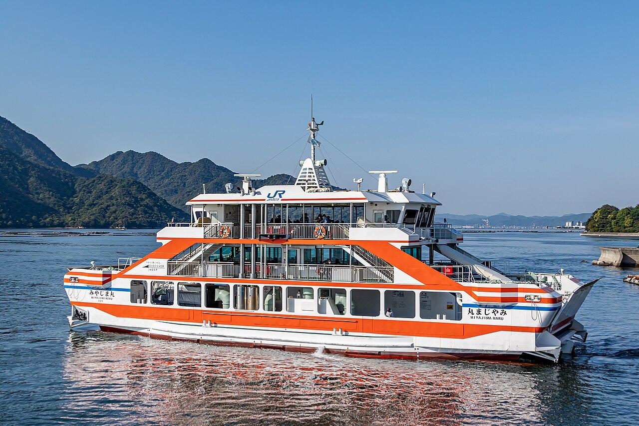 JR ferry boat Miyajima Maru at the pier