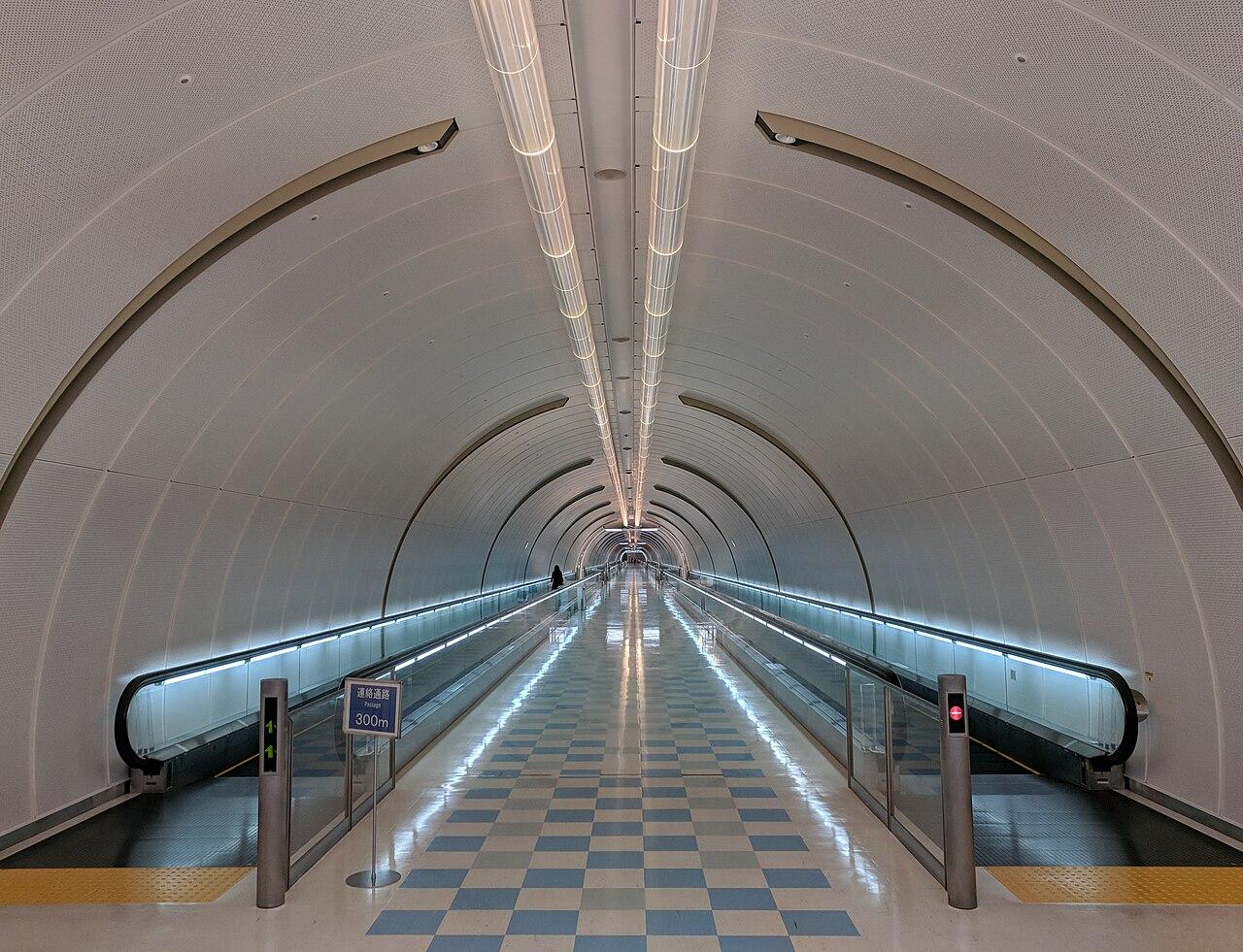 Underground walkway at Narita Airport