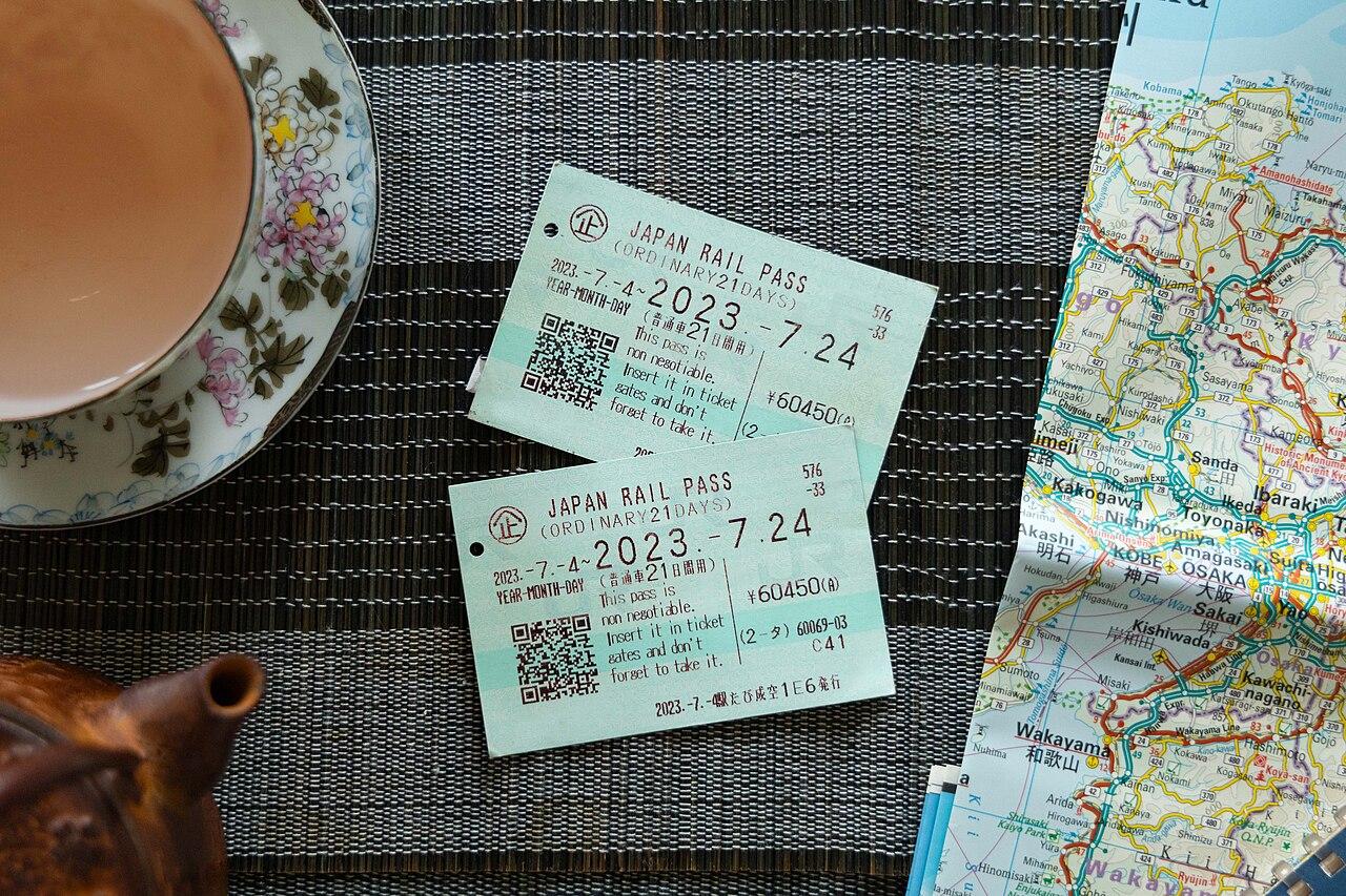 A Japan Rail Pass ticket