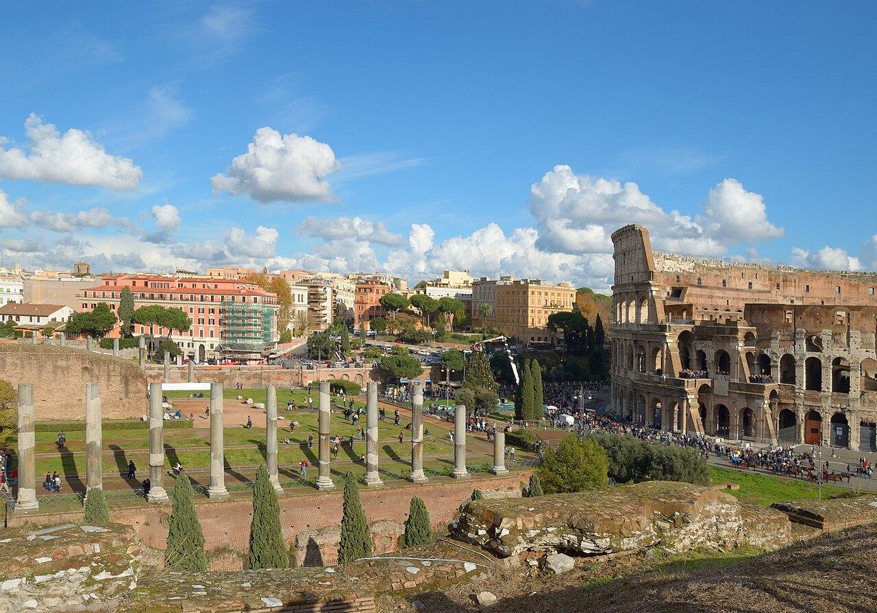 The Colosseum and Via Sacra in Rome