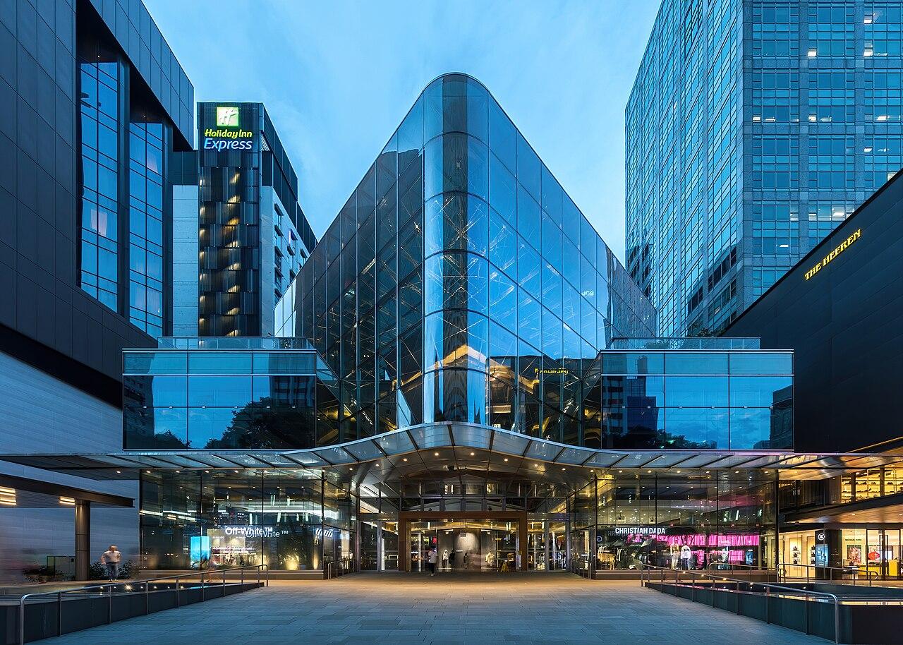 Illuminated shopping mall on Orchard Road, Singapore