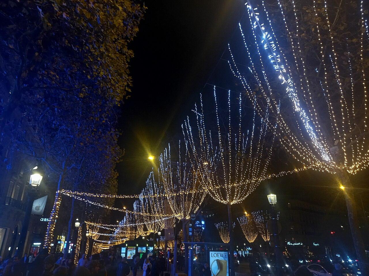 Christmas lights on the Champs-Élysées