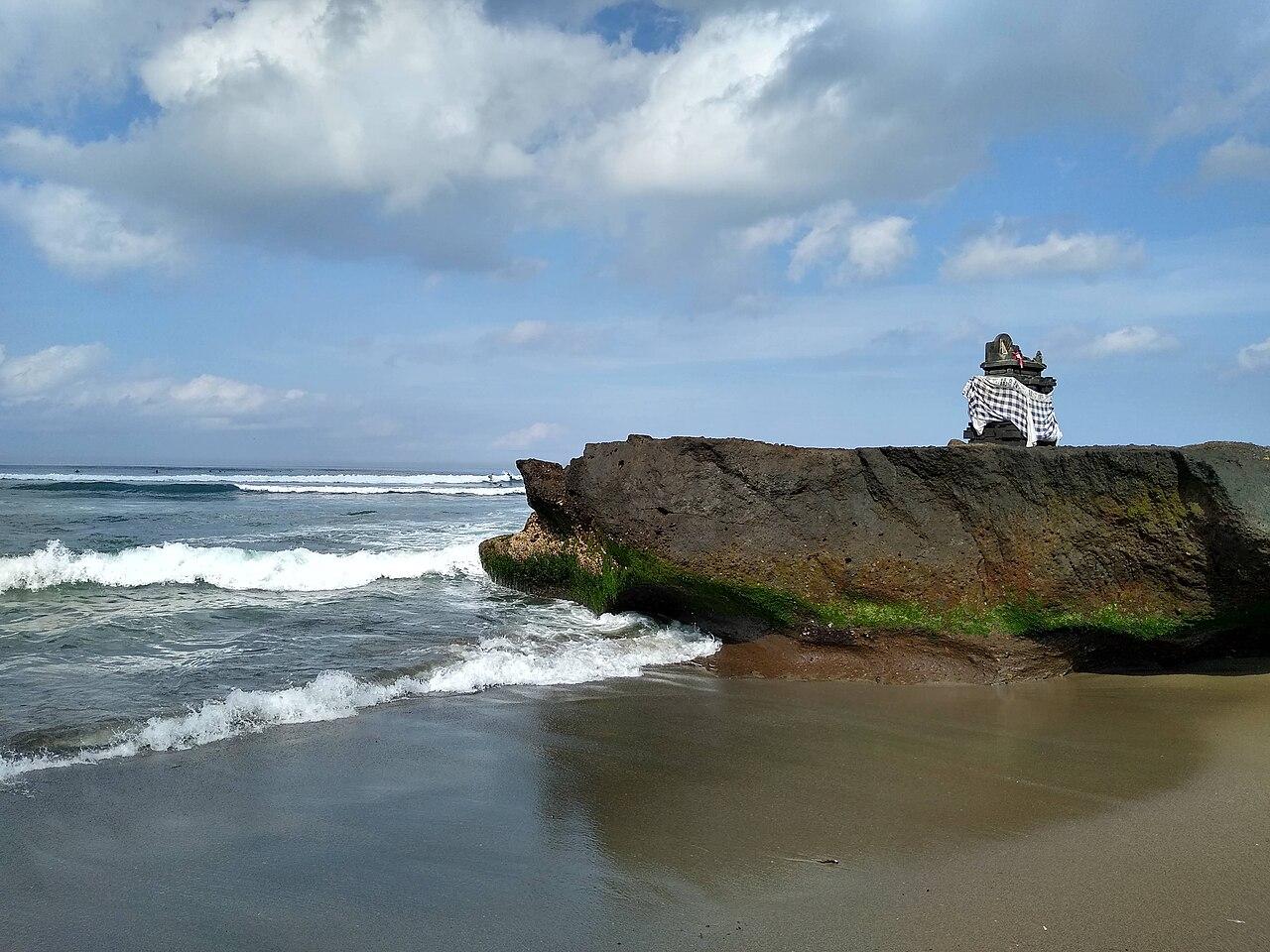 Canggu Beach with surf and shoreline