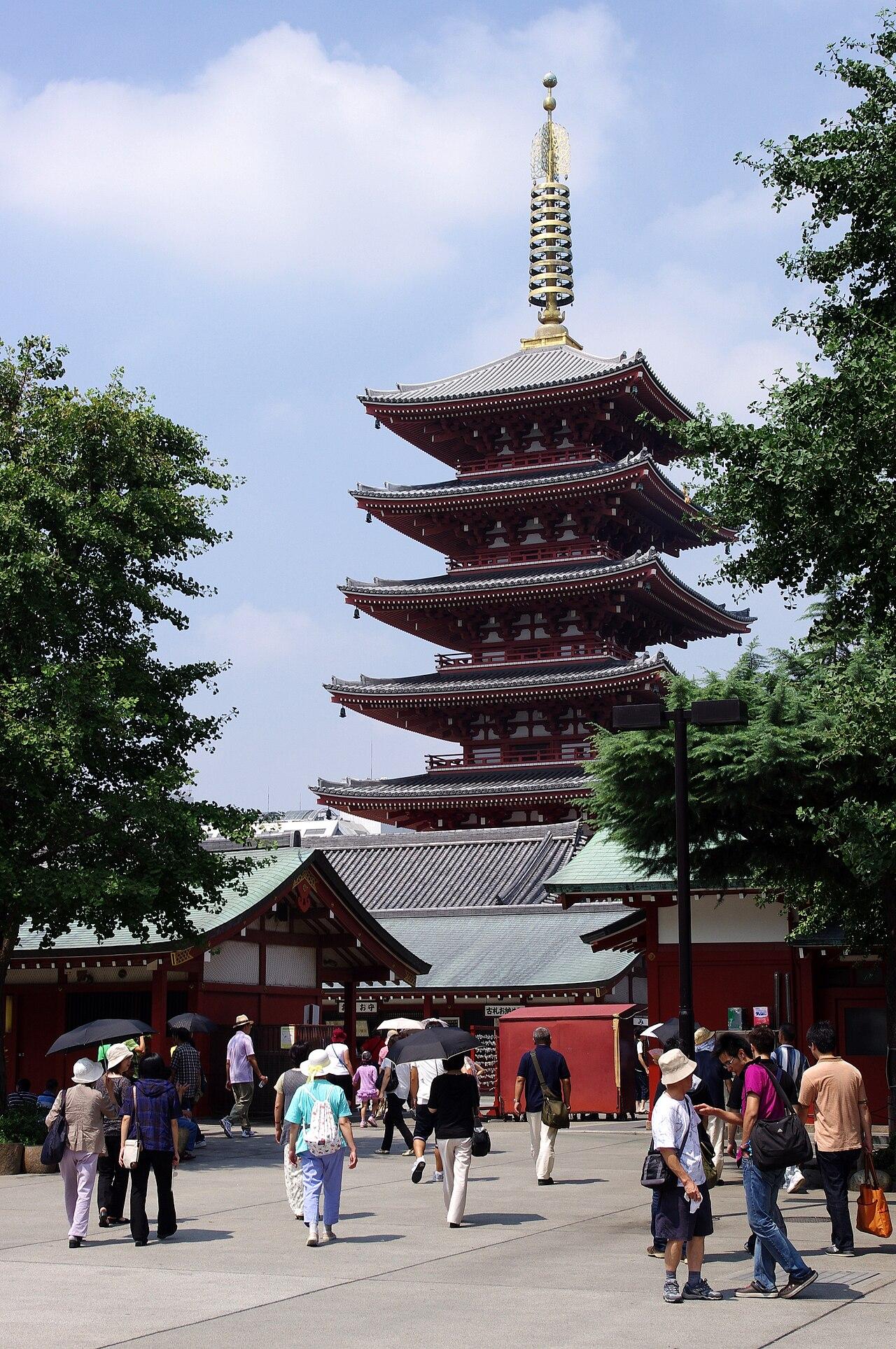 Five-storied pagoda at Senso-ji in Asakusa, Tokyo