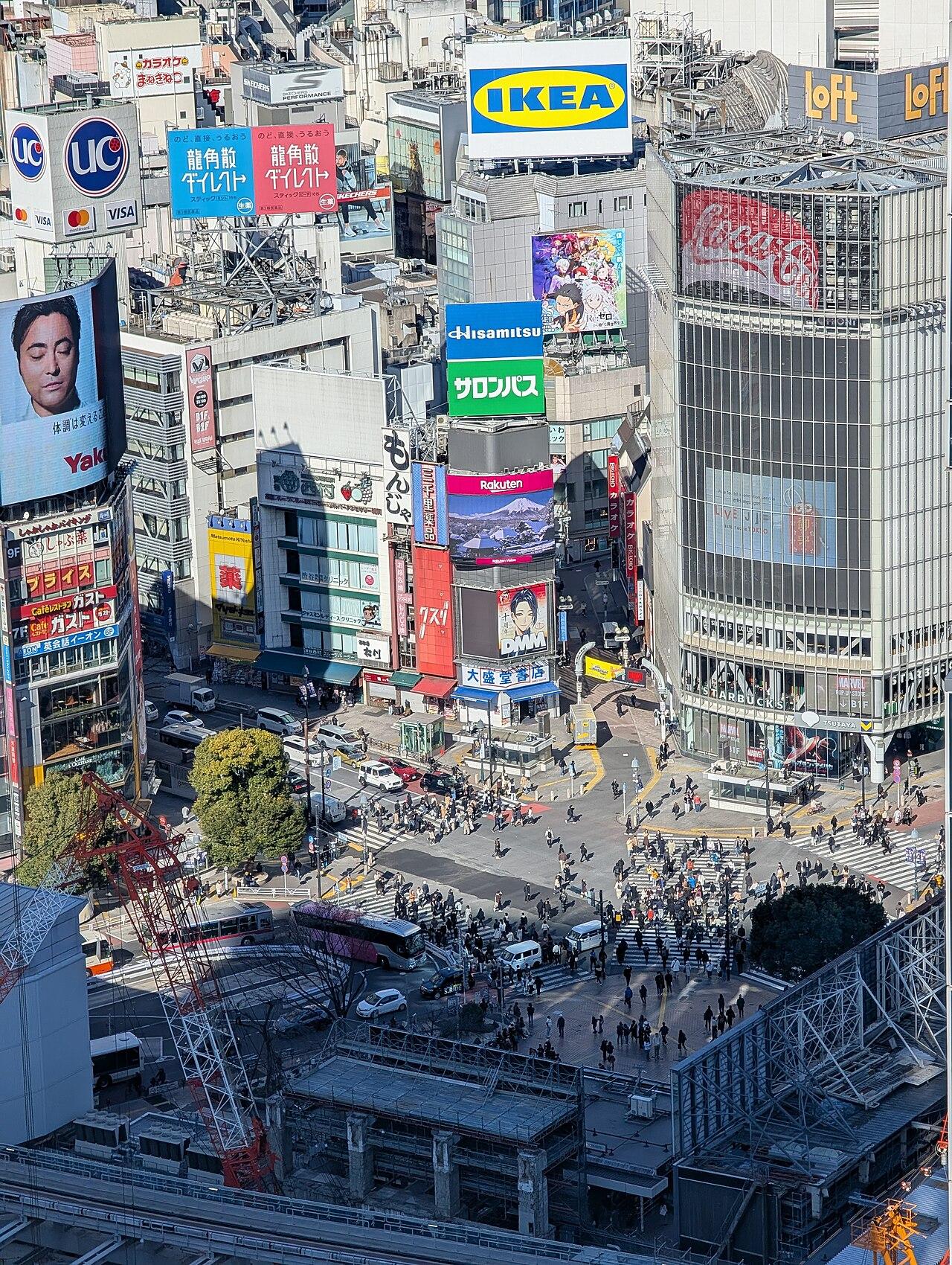 Shibuya Scramble Crossing seen from above