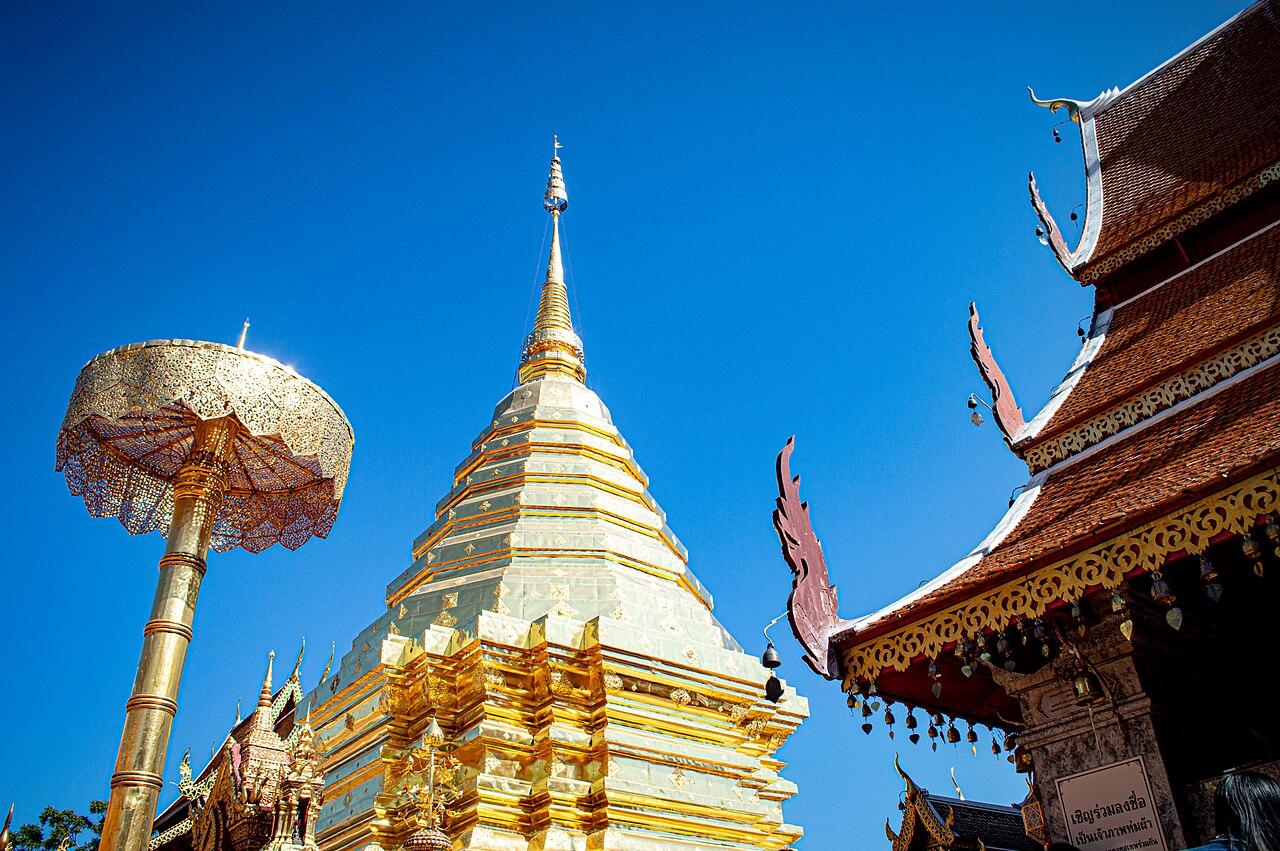 Wat Phra That Doi Suthep above Chiang Mai on a clear day