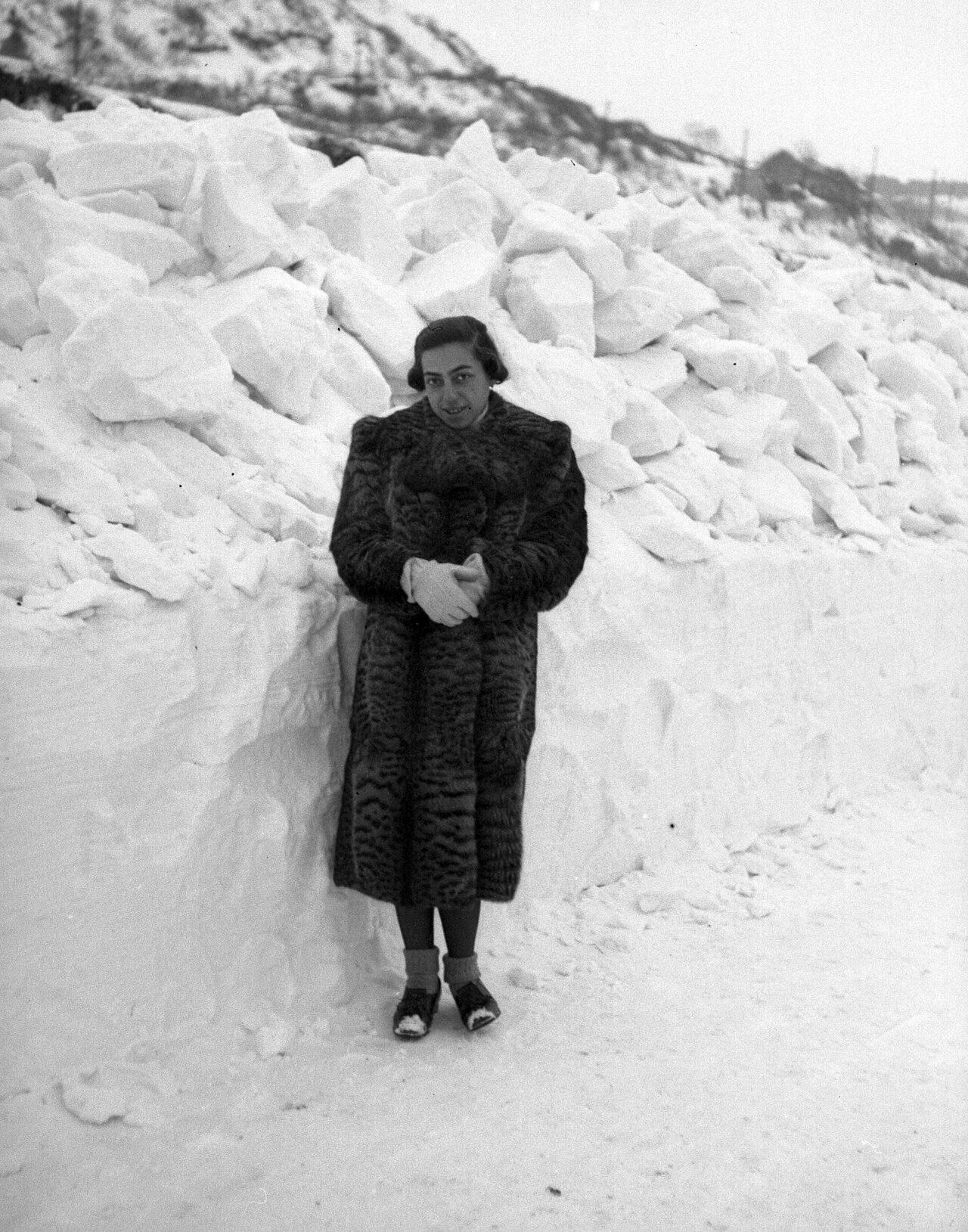 Person in a winter coat in the snow