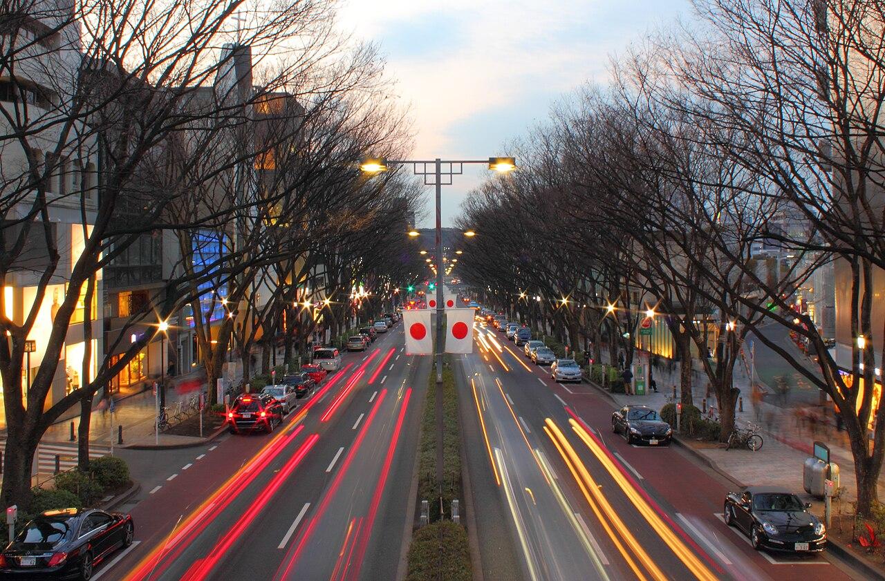 Tokyo street scene in winter