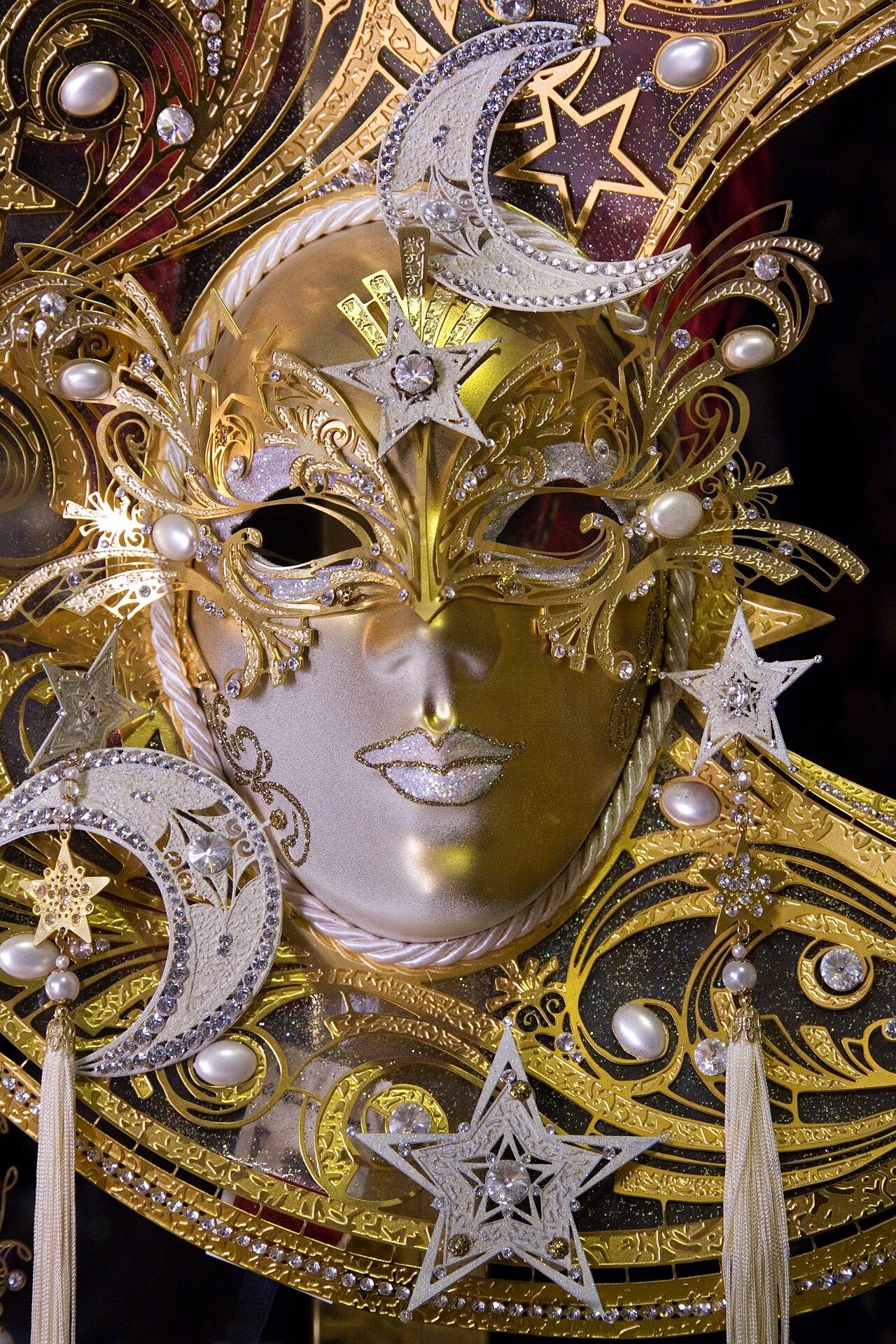 Carnival masks on display in Venice