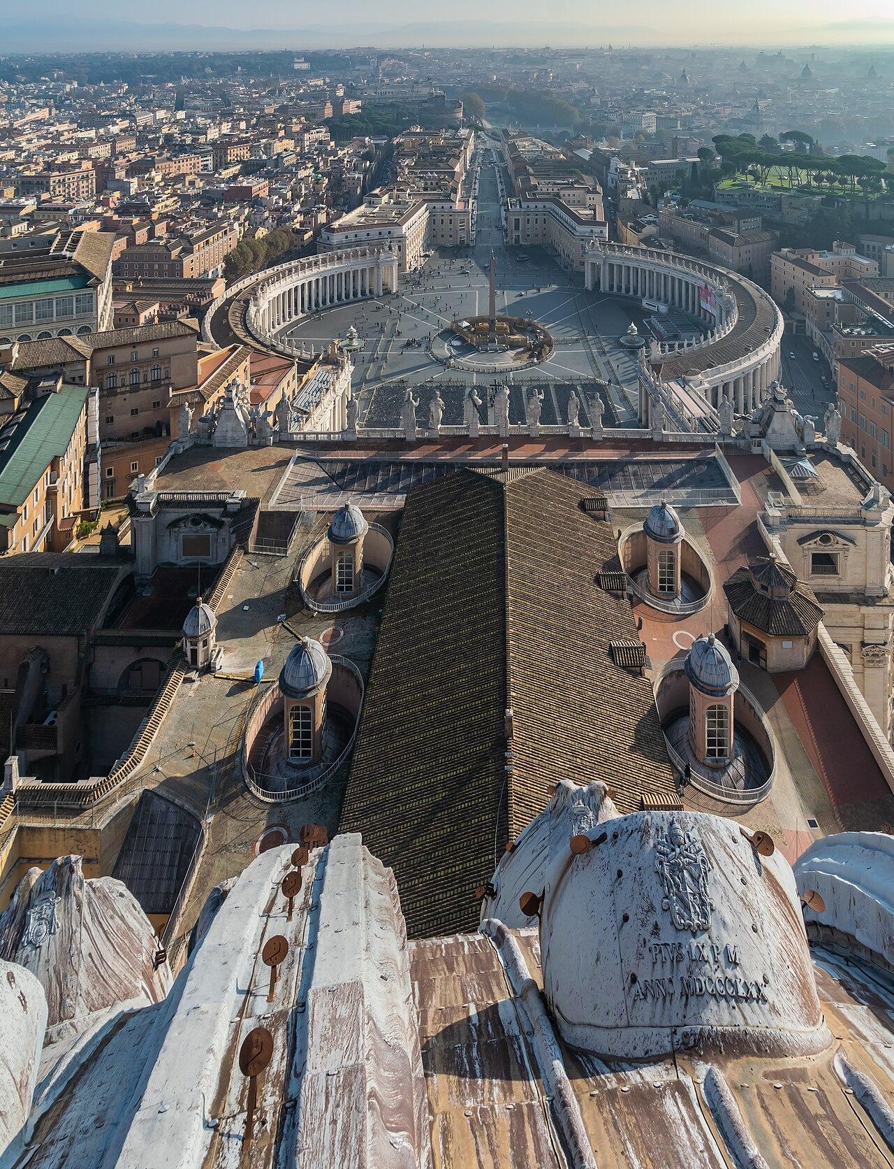 Saint Peter's Square and the basilica facade in Vatican City