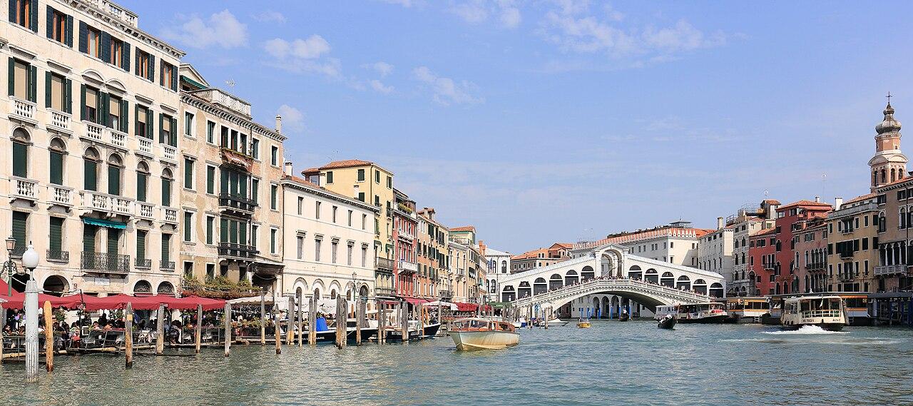 The Grand Canal and Rialto Bridge in Venice